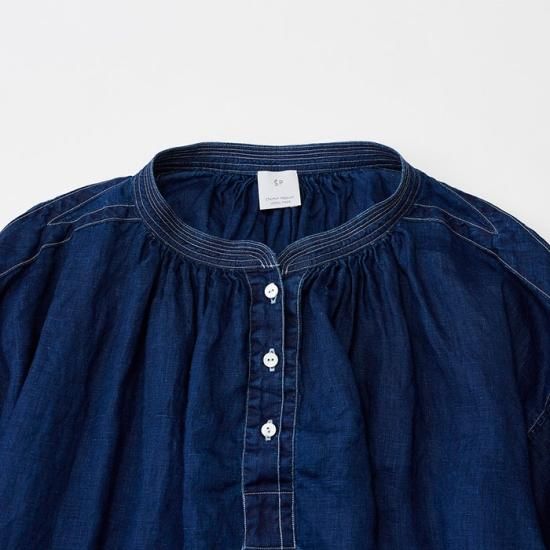 ŠP（エシュペー）インディゴリネンブラウス ＃BLUE - リントータル