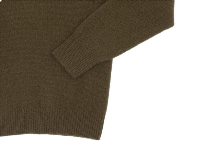 MARGARET HOWELL MERINO CASHMERE ROLL NECK KNIT 171OLIVE BROWN