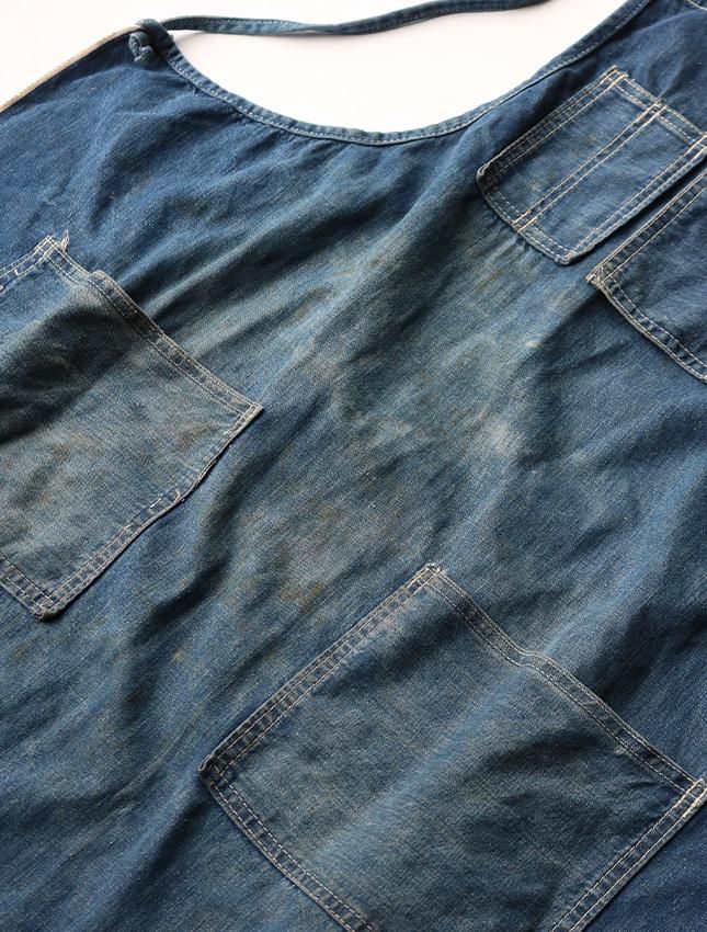 50s UNKNOWN DENIM APRON | 古いデニム素材のエプロン - MATIN