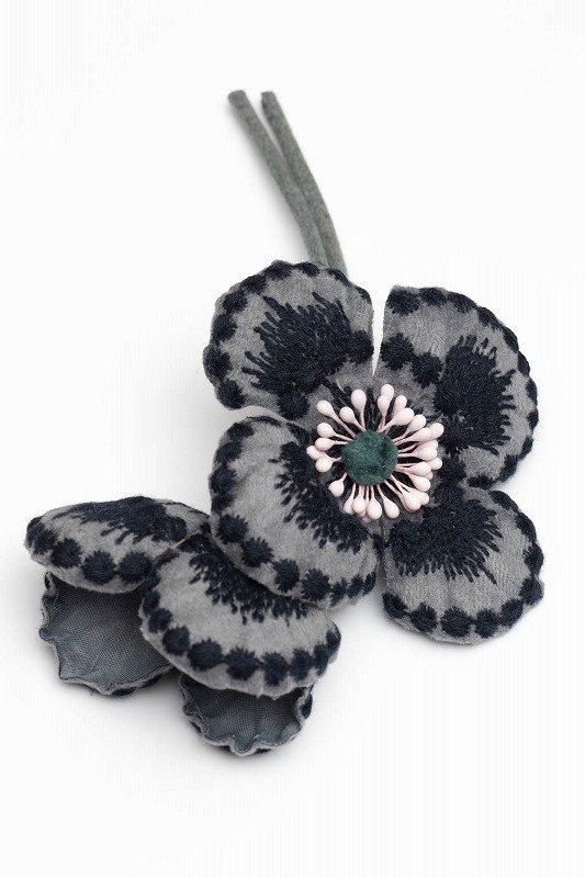 ✨美品✨ミナペルホネン リネン ミュール レザー コサージュ 38 ミナ