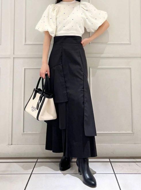 snidel （スナイデル）デザインティアードスカート 24秋冬【SWFS244213