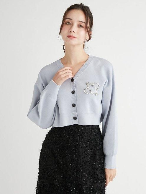 CELFORD (セルフォード)ビジューロゴカーディガン 24秋冬.【CWND251038