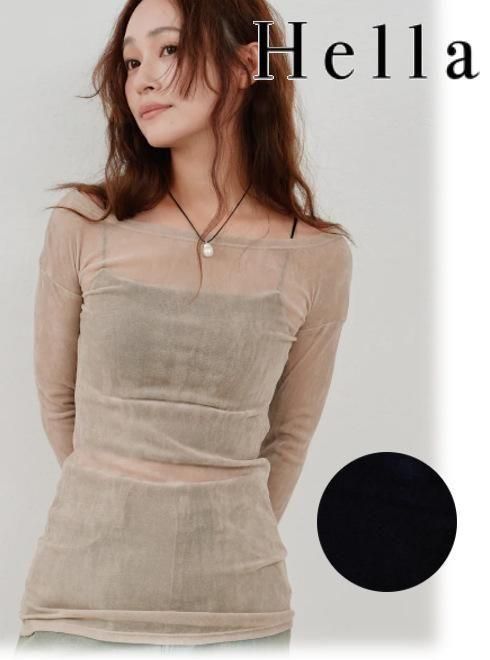 Hella(ヘラ)flocky tulle top 26春夏【h261-14】ニットトップス - 通販
