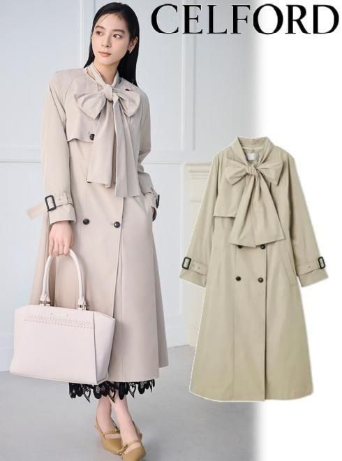 CELFORD (セルフォード)リボン付きトレンチコート 26春夏【CWFC261065