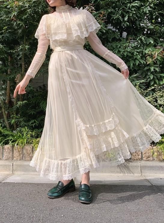 GUNNE SAX 70's オールチュールレースヴィクトリアンワンピースドレス