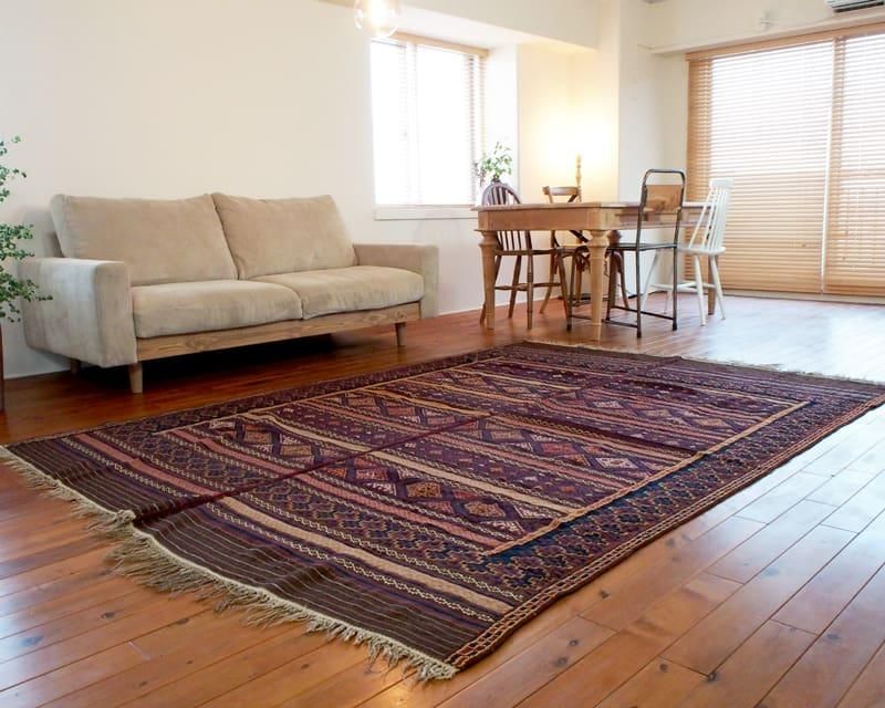 イラン～アフガニスタン ペルシャ オールドキリム バルーチ 185×260cm