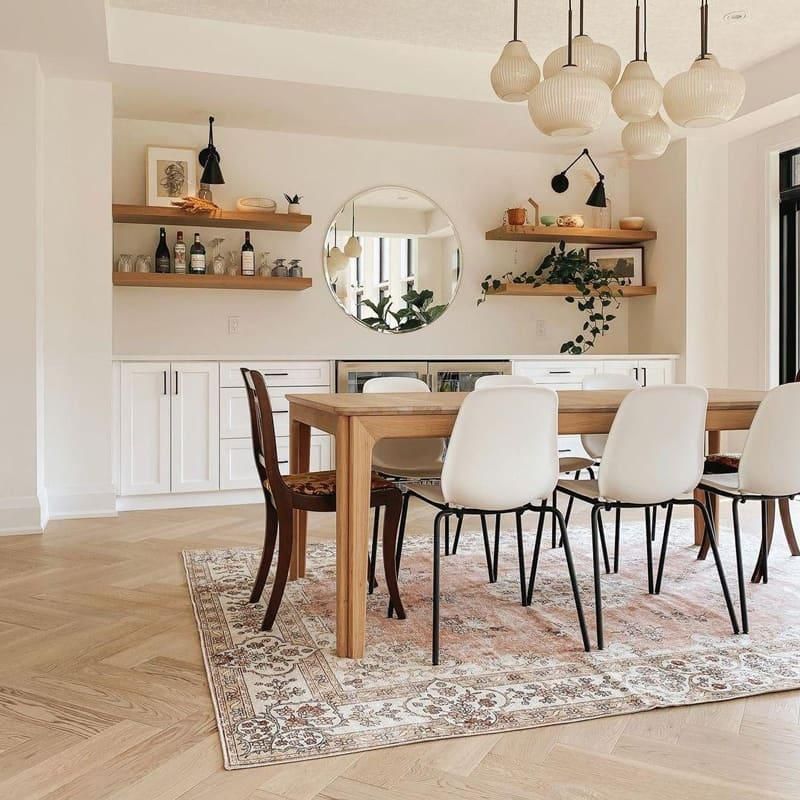 シャビーなローズピンクとベージュのメダリオンラグ ヴィンテージラグ