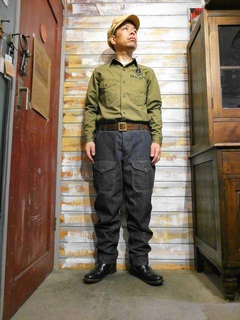 FREEWHEELERS ”S-8 AVIATORS' TROUSERS （10.5oz INDIGO DENIM） - OLD