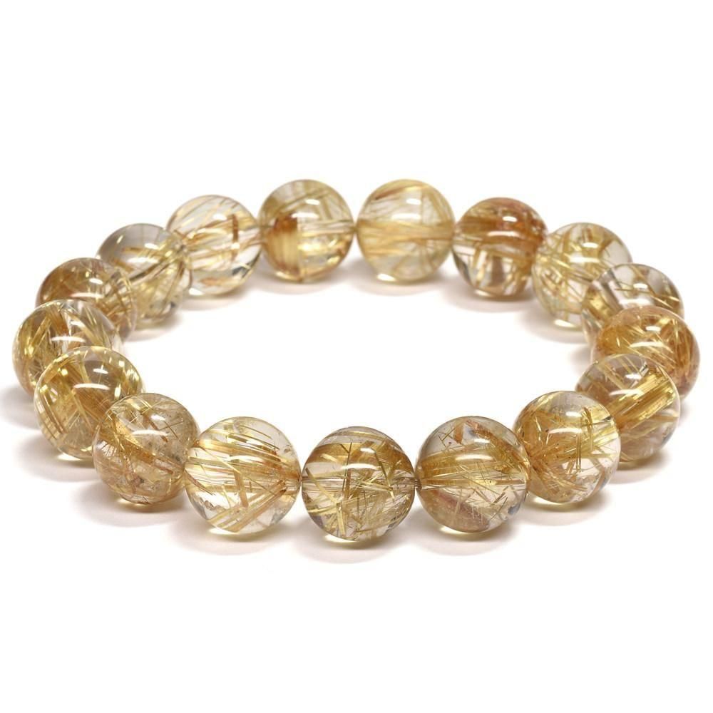 高品質] タイチンルチルクォーツ ブレスレット 12mm #NL891