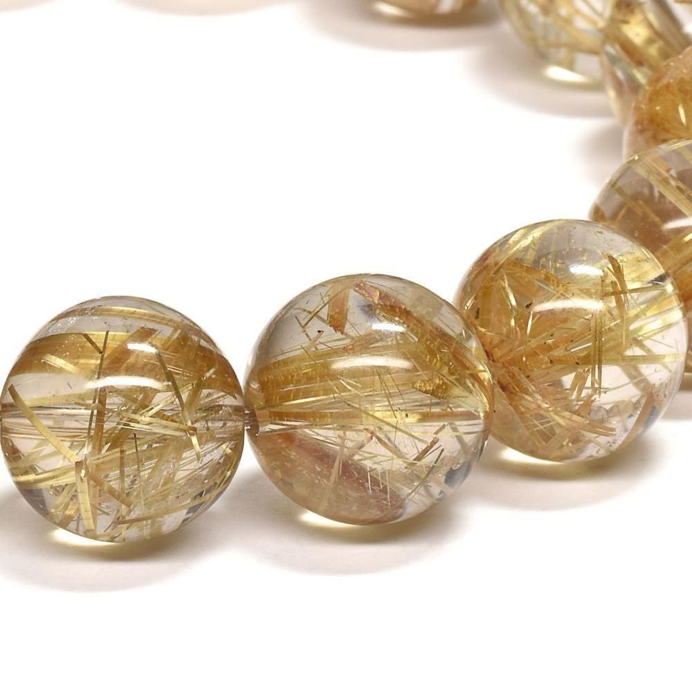 高品質] タイチンルチルクォーツ ブレスレット 12mm #NL891