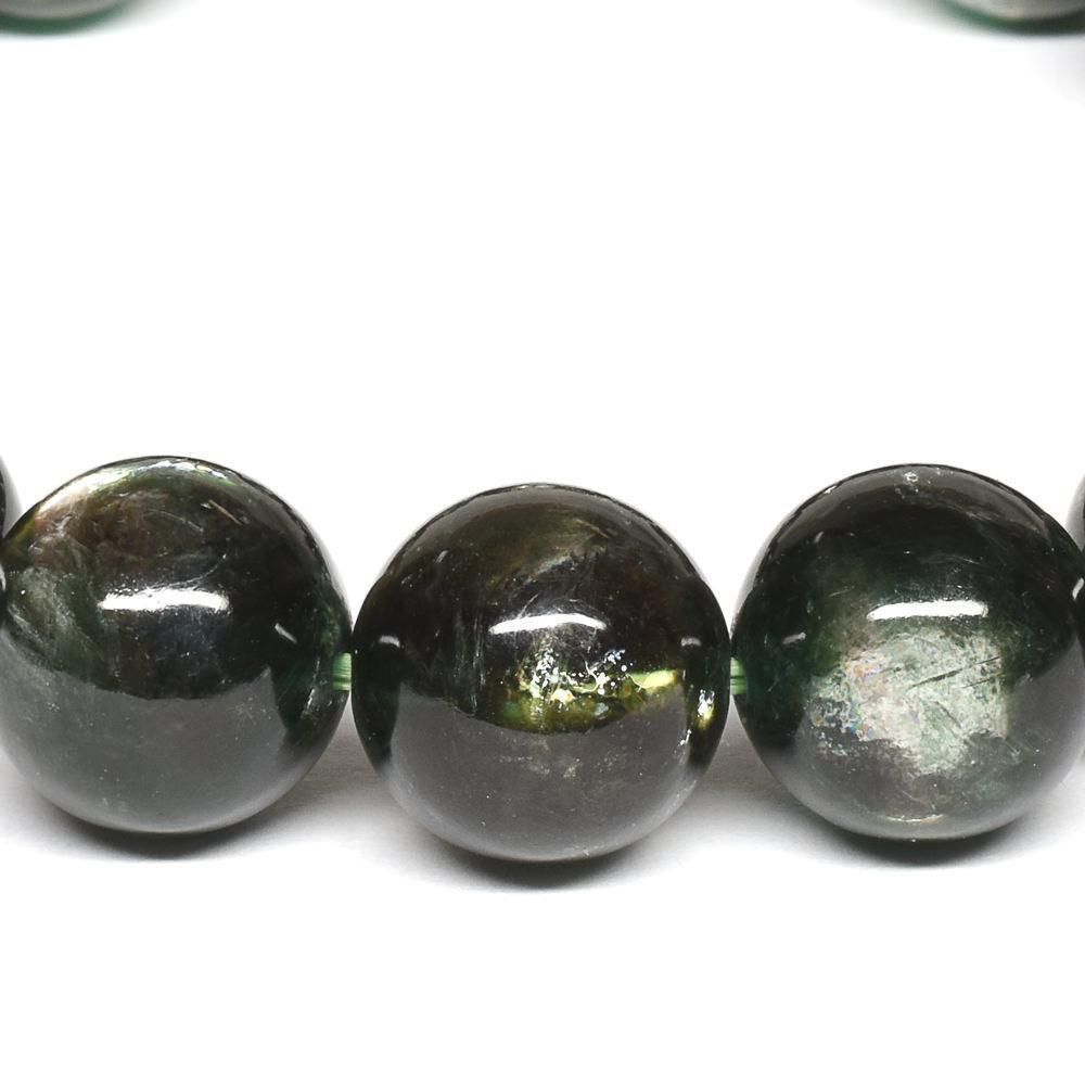 グリーンメタリックマイカ（着色） ブレスレット 11.5mm #PK676