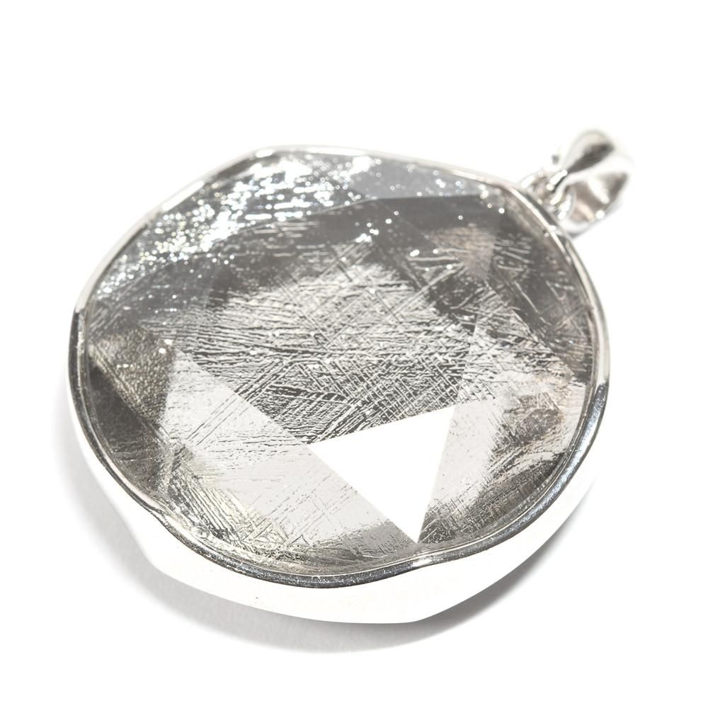 鉄隕石 ムオニナルスタ隕石（シルバー）ペンダントトップ 27mm #QK136