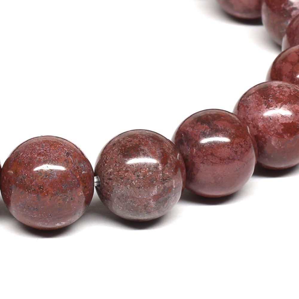 青森県産 津軽錦緋石 ブレスレット 10.5mm #QM302 - プレミアム天然石