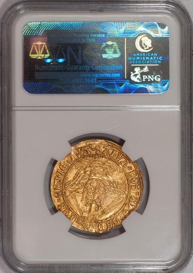 イギリス イングランド 1509-26 ヘンリー8世 エンジェル金貨 NGC AU55