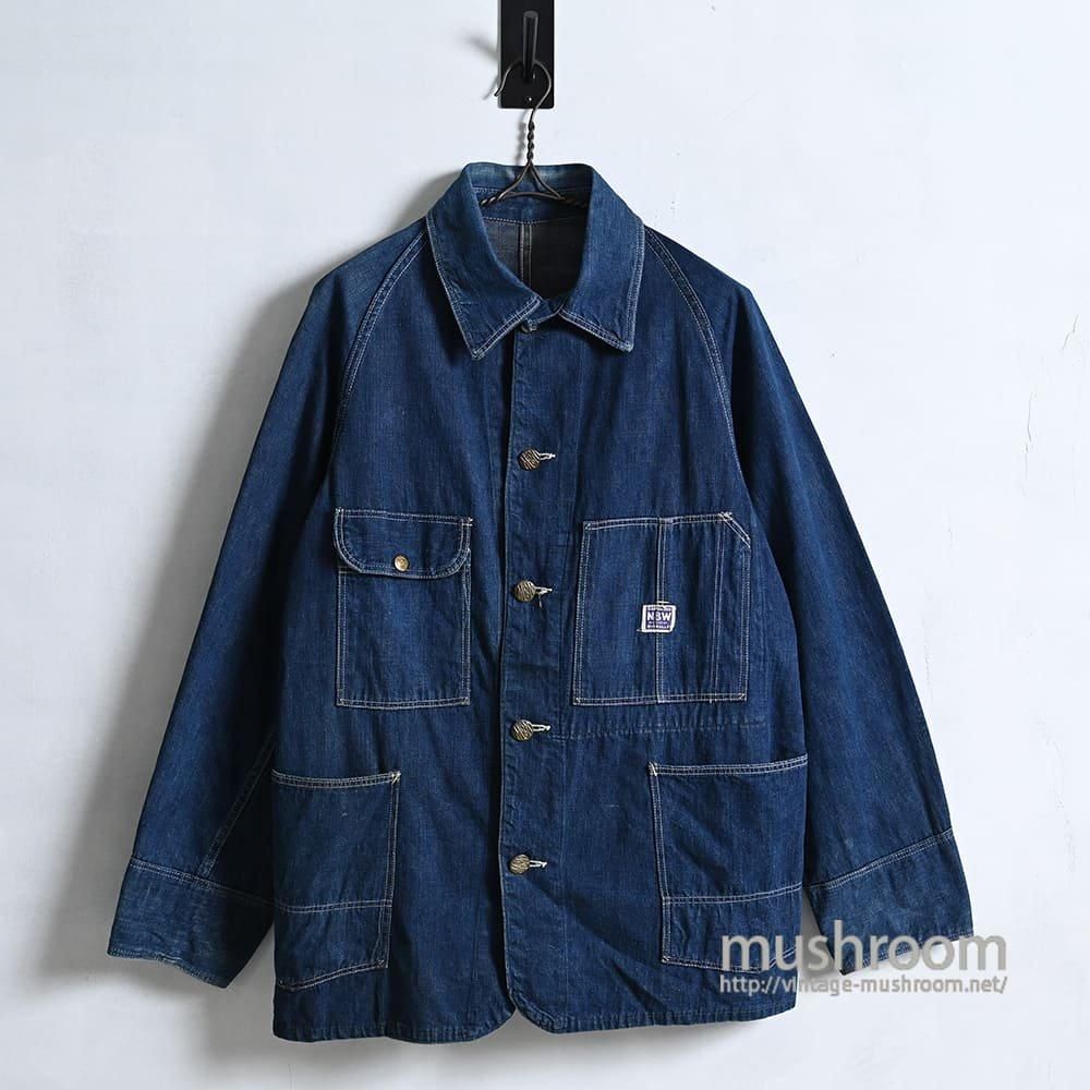 N&W DENIM COVERALL with CHANGE BUTTON（1930'S/DARK COLOR） - 古着