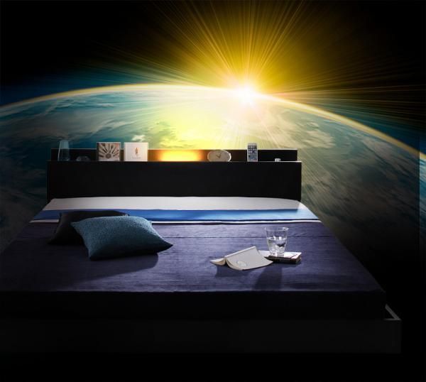 ダブルベッド照明付き【お部屋の雰囲気も良くなるライト付きベッド】