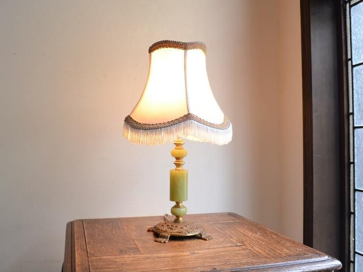 ヴィンテージ フリンジシェード テーブルランプ（H38cm