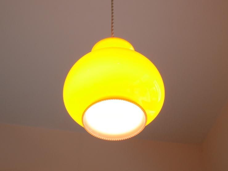 ヴィンテージ オレンジミルクガラス ペンダントランプ｜アンティーク