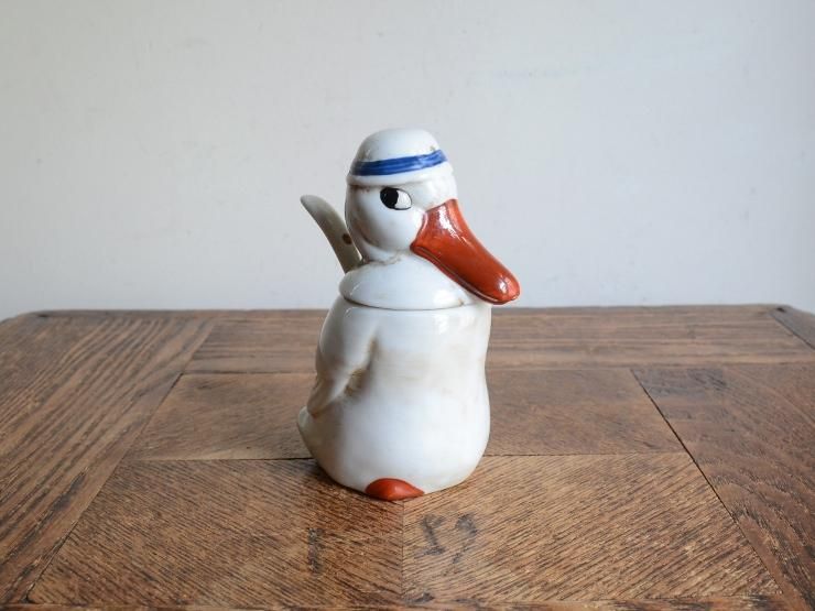 アヒル陶器ポット オブジェ｜ CHELSEAマルシェ アンティーク雑貨