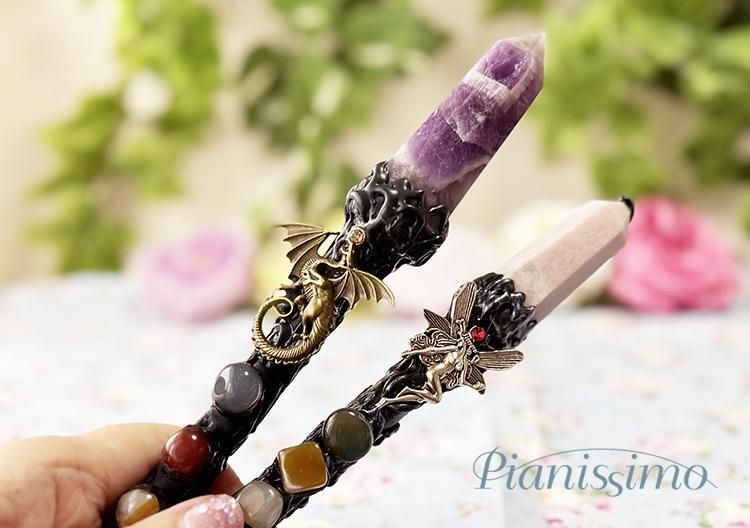 アメジスト＆ピンクタルク・ヒーリングワンド（ドラゴン＆フェアリー