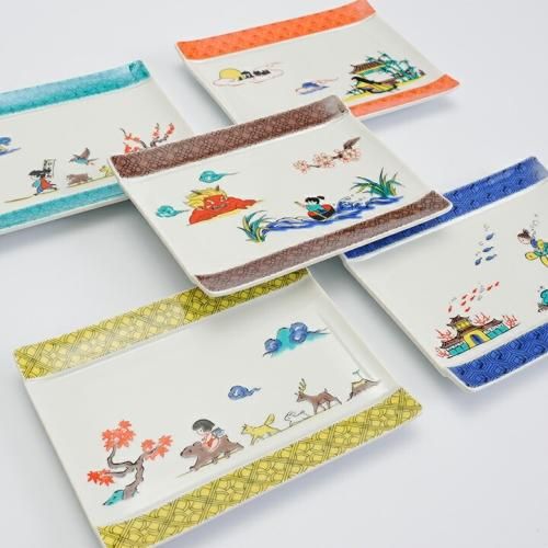 6.5号皿揃 赤絵鳳凰