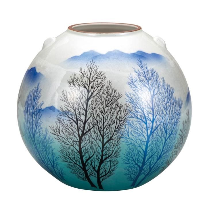 8号花瓶 銀彩木立