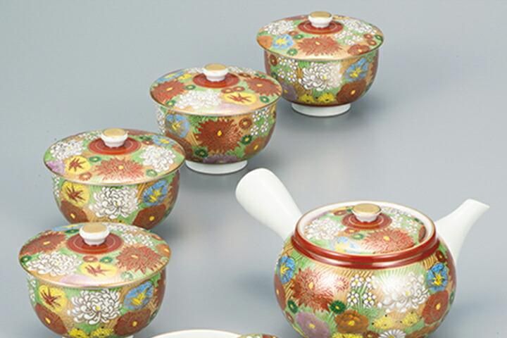 蓋付茶器揃 金花詰/幸洋窯