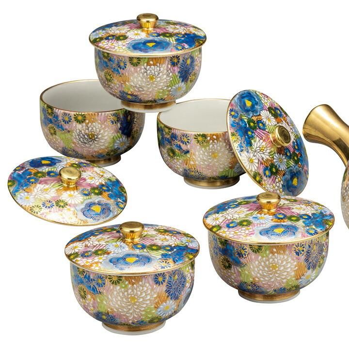 明治期 九谷焼 青手花生 アンティーク 共箱0806 明治期 九谷焼 青手