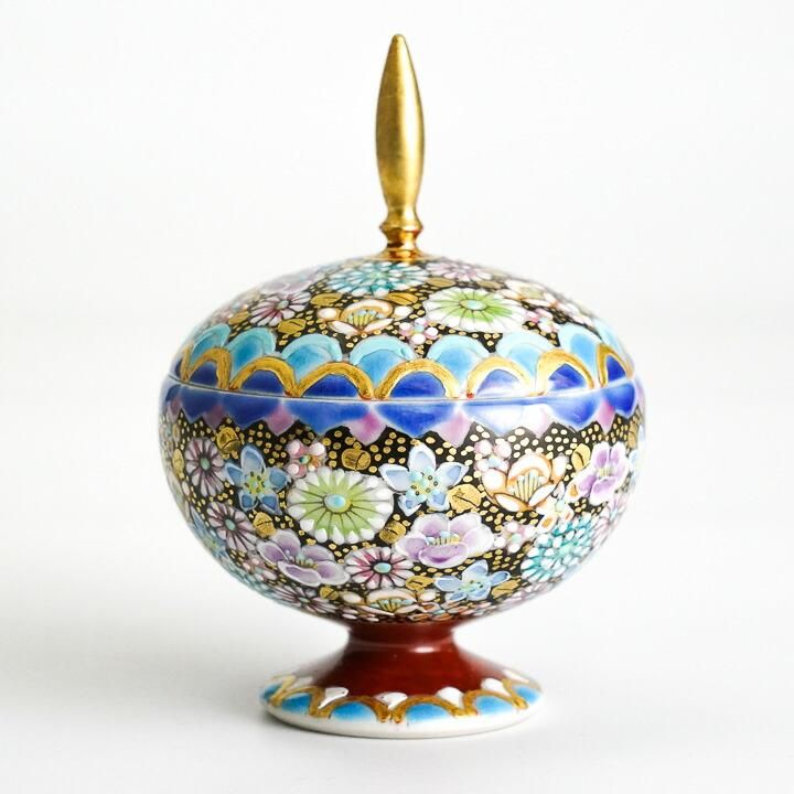 蓋器 色絵金襴花詰 / 高 聡文 ｜九谷焼の販売専門店 陶らいふ