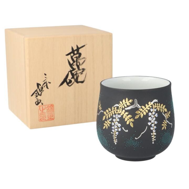 萬碗白金盛白藤図青粒 / 仲田錦玉 | 九谷焼専門店 陶らいふ