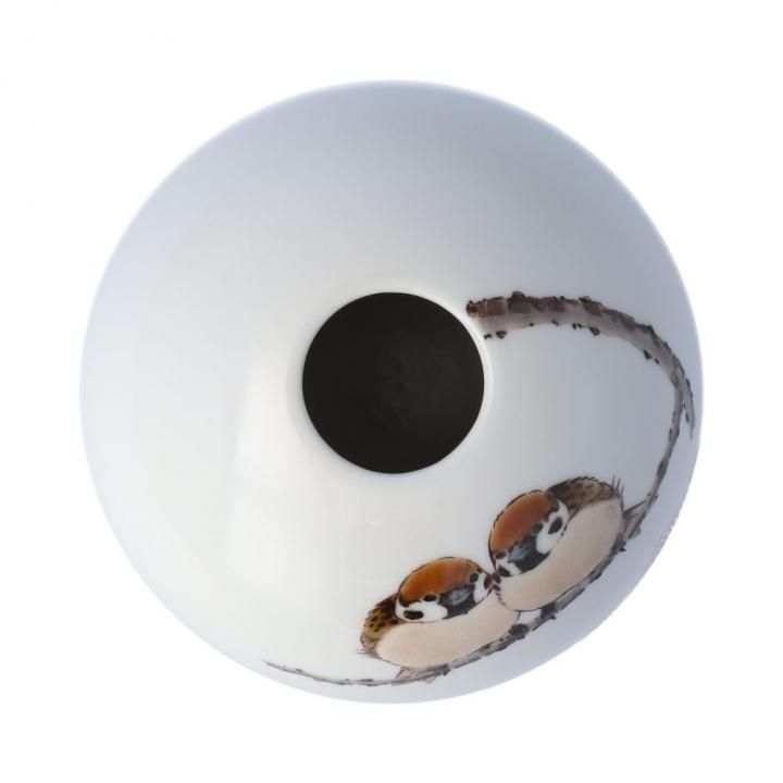 一輪生（丸型）牡丹二雀図 / 中村陶志人 （化粧箱入り） - 和食器の