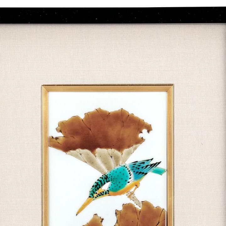 陶額 蓮に翡翠 / 山田龍山