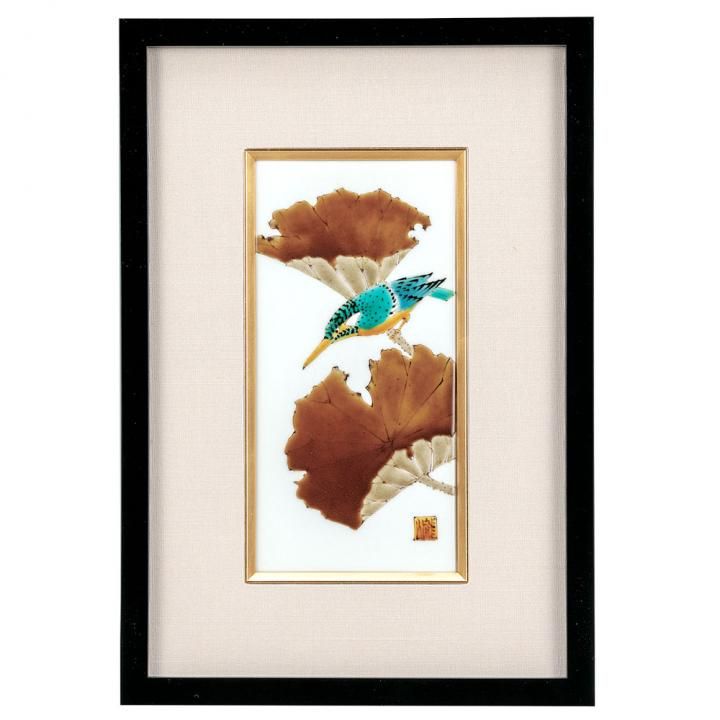 陶額 蓮に翡翠 / 山田龍山