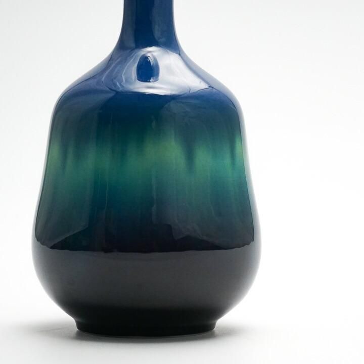 5号花瓶 碧明釉 | 三代徳田八十吉 - 九谷焼専門店の陶らいふ