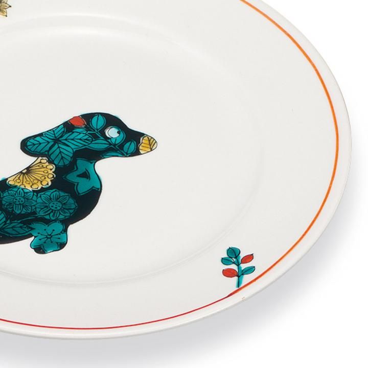 6号皿 ボタニカル青手 犬 / 大志窯 化粧箱入り - 和食器の通販なら