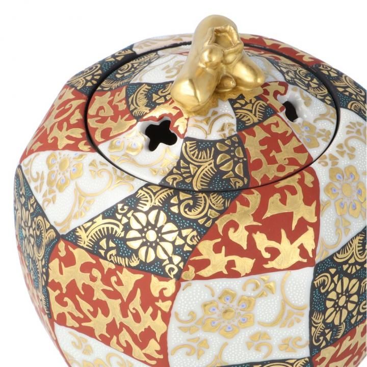 香炉 盛金唐草文青白粒 | 仲田錦玉 - 和食器の通販なら九谷焼専門店の