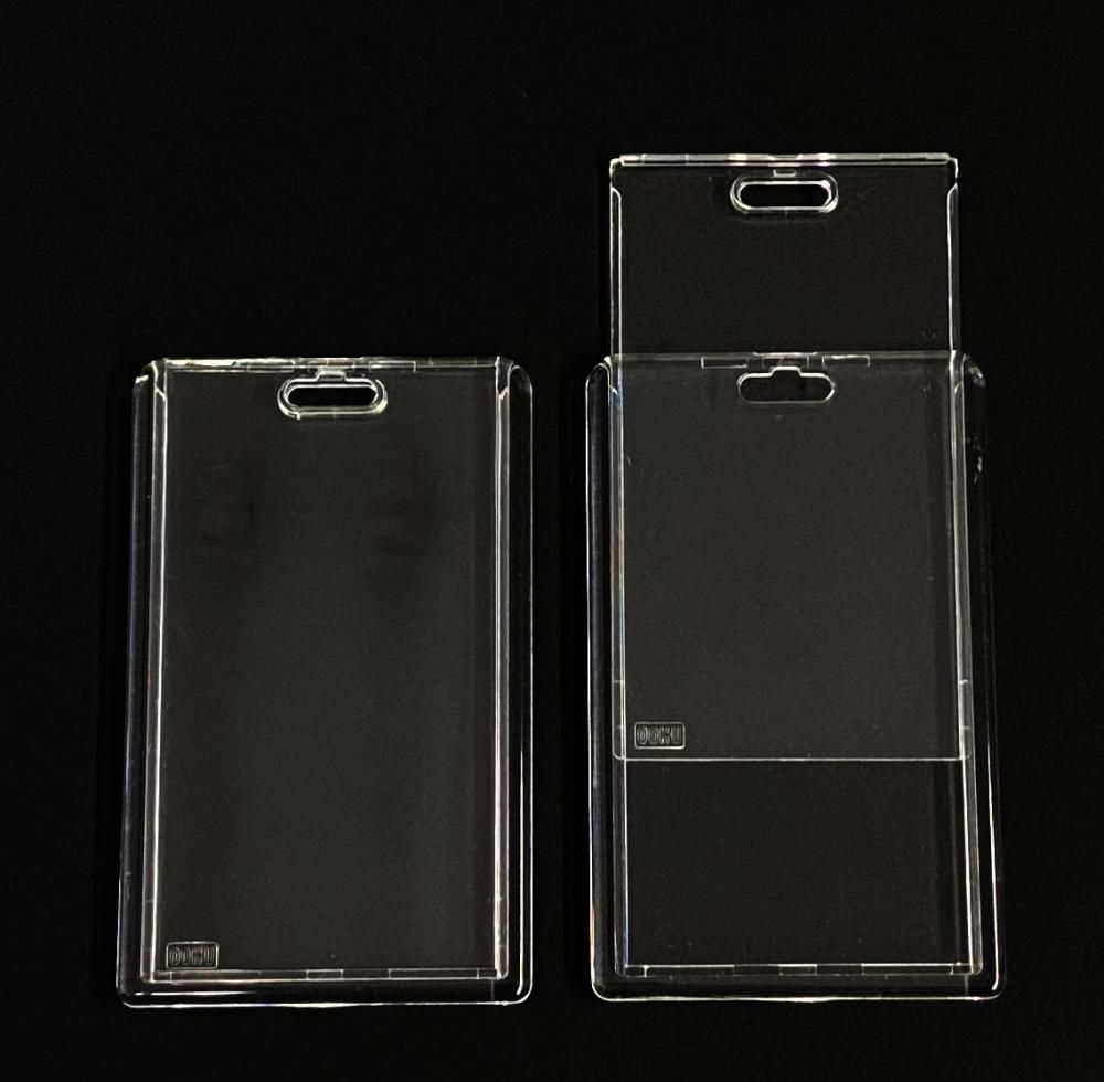 たて型2枚用社員証プラスチックカードケース スライドパネル式