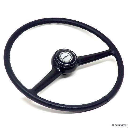 1960's BMC BL MINI MK2/3 ORIGINAL STEERING WHEEL & MOTIF Leather
