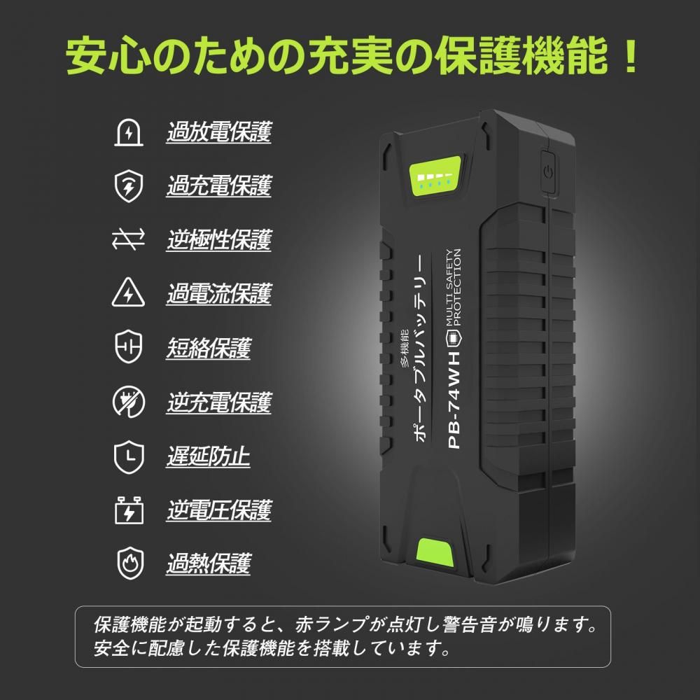 パワフル発電＆蓄電 4点SET 多機能ポータブルバッテリー 折り畳み式