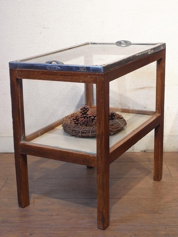 アンティーク 昭和レトロ 駄菓子屋さんのショーケース 木製 完全出し子