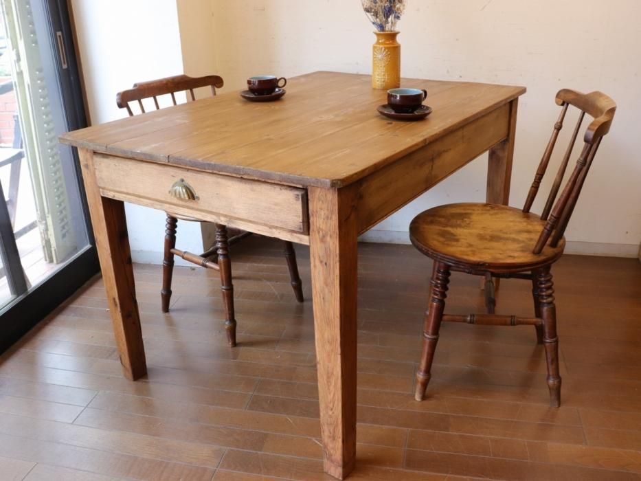 アンティークパイン W122テーブル～【パインフラットアンティーク】