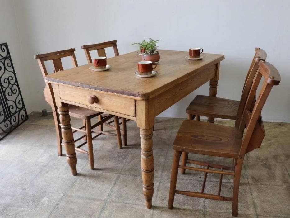 アンティークパイン W122テーブル～【パインフラットアンティーク】