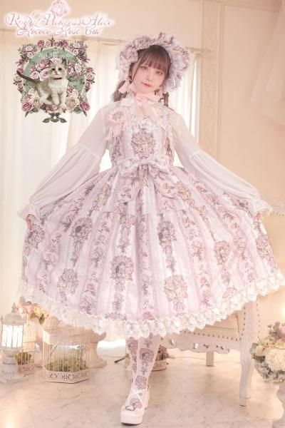 Rococo Rose Cat ジャンパースカート（ピンク）【4月中旬より随時発送