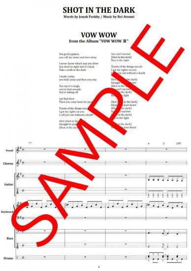 VOW WOW (バウワウ) / SHOT IN THE DARK バンド・スコア(TAB譜) 楽譜