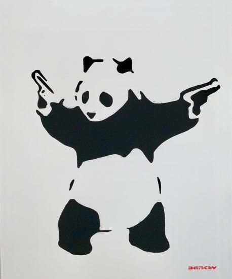 WCP Banksy バンクシーPANDA WITH GUNS リプロダクション シルク