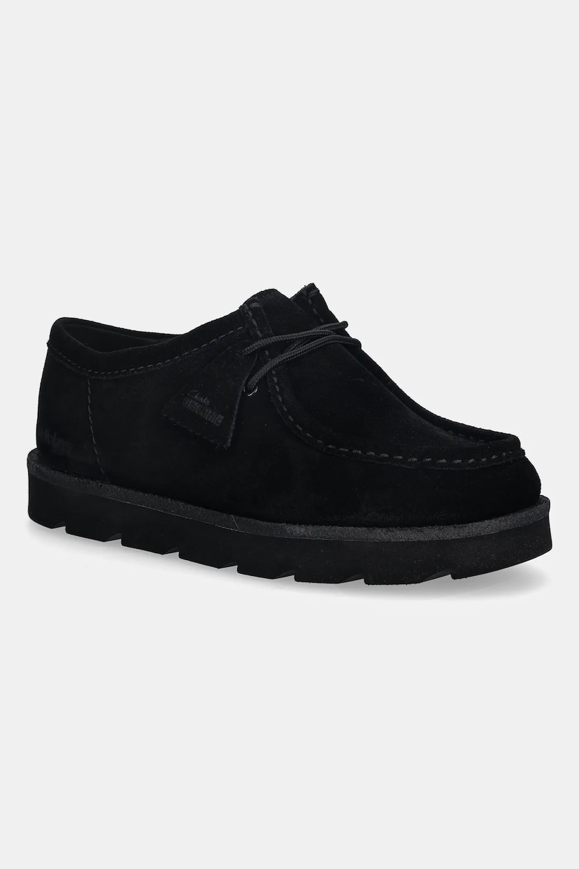 Clarks Originals suede shoes Wallabee Gore-Tex men's black color