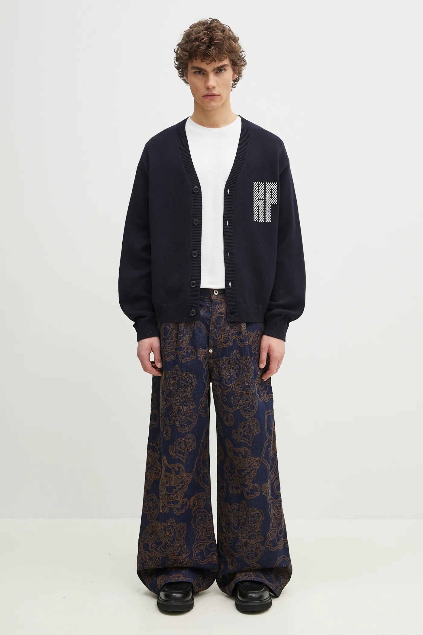 Kenzo woolen cardigan Kamon men's navy blue color FF55CA7283BA.79