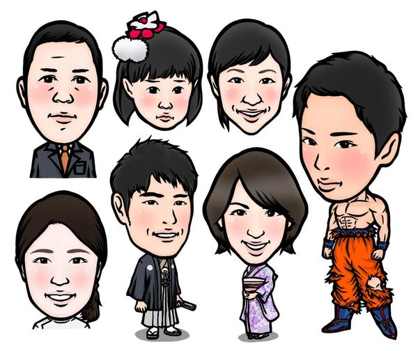 サンプルのような似顔絵を描きます|イラスト作成・制作の外注・代行