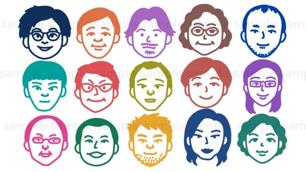 SNSにも使える！ゆるいシンプルなアイコン用の似顔絵イラストを制作し