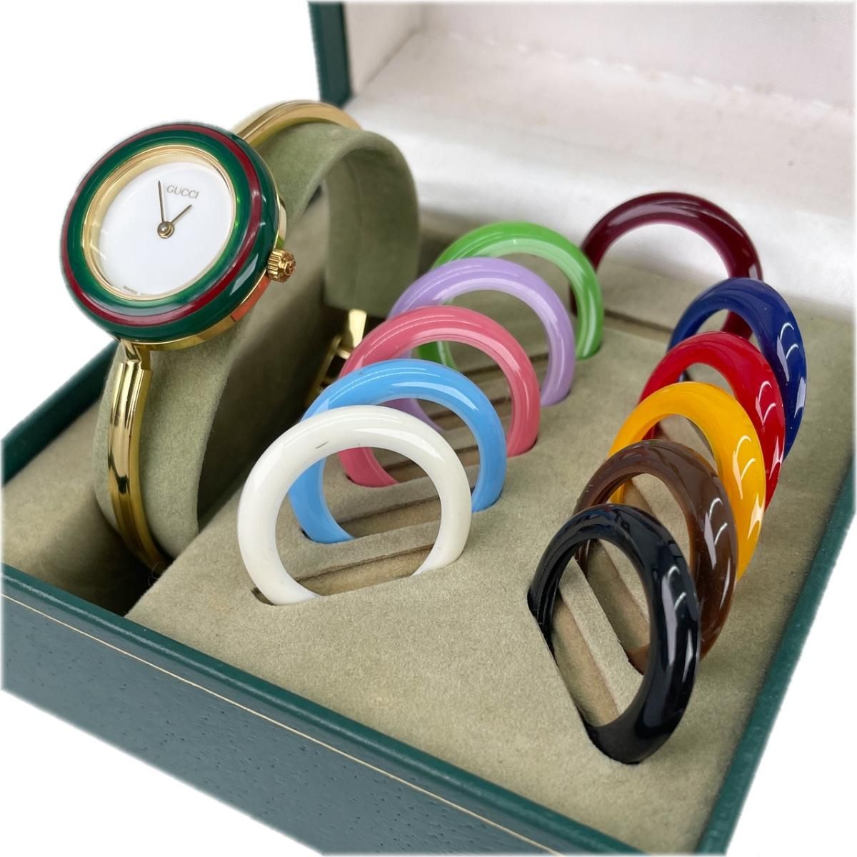 GUCCI グッチ チェンジベゼル ウォッチ 箱 交換ベゼル 付き ゴールド